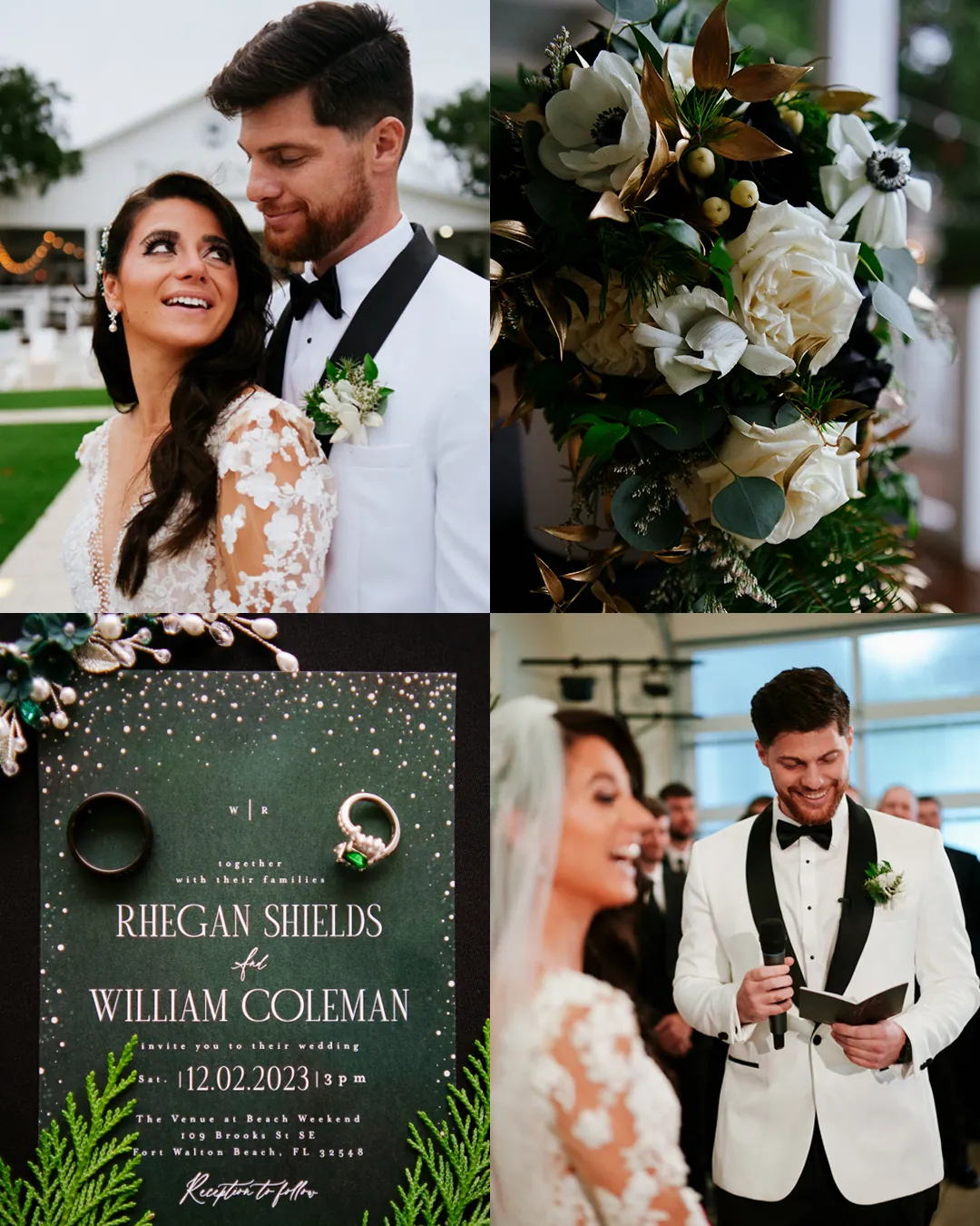 Rhegan & William wedding album spread