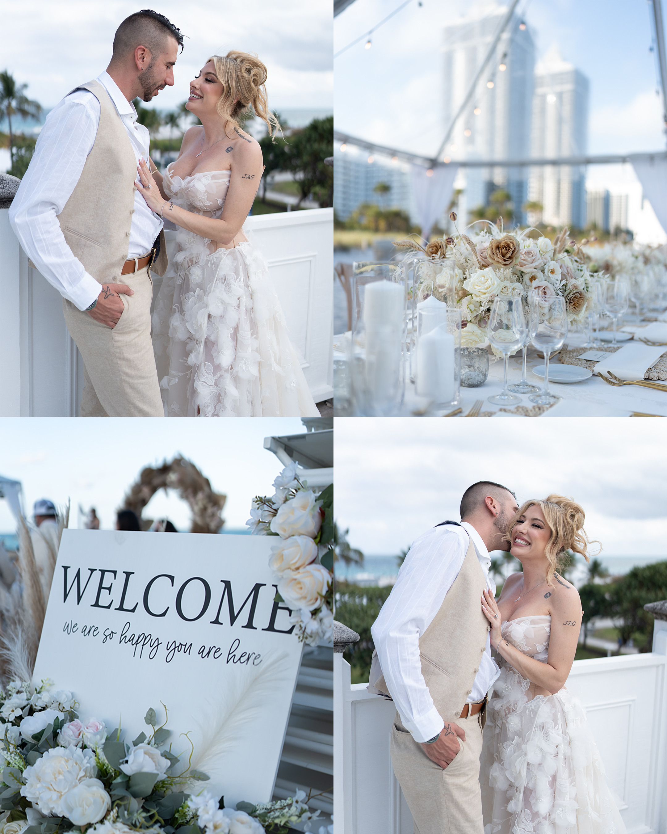 Alicia and Josh wedding welcome sign and couple portraits in Florida - 10