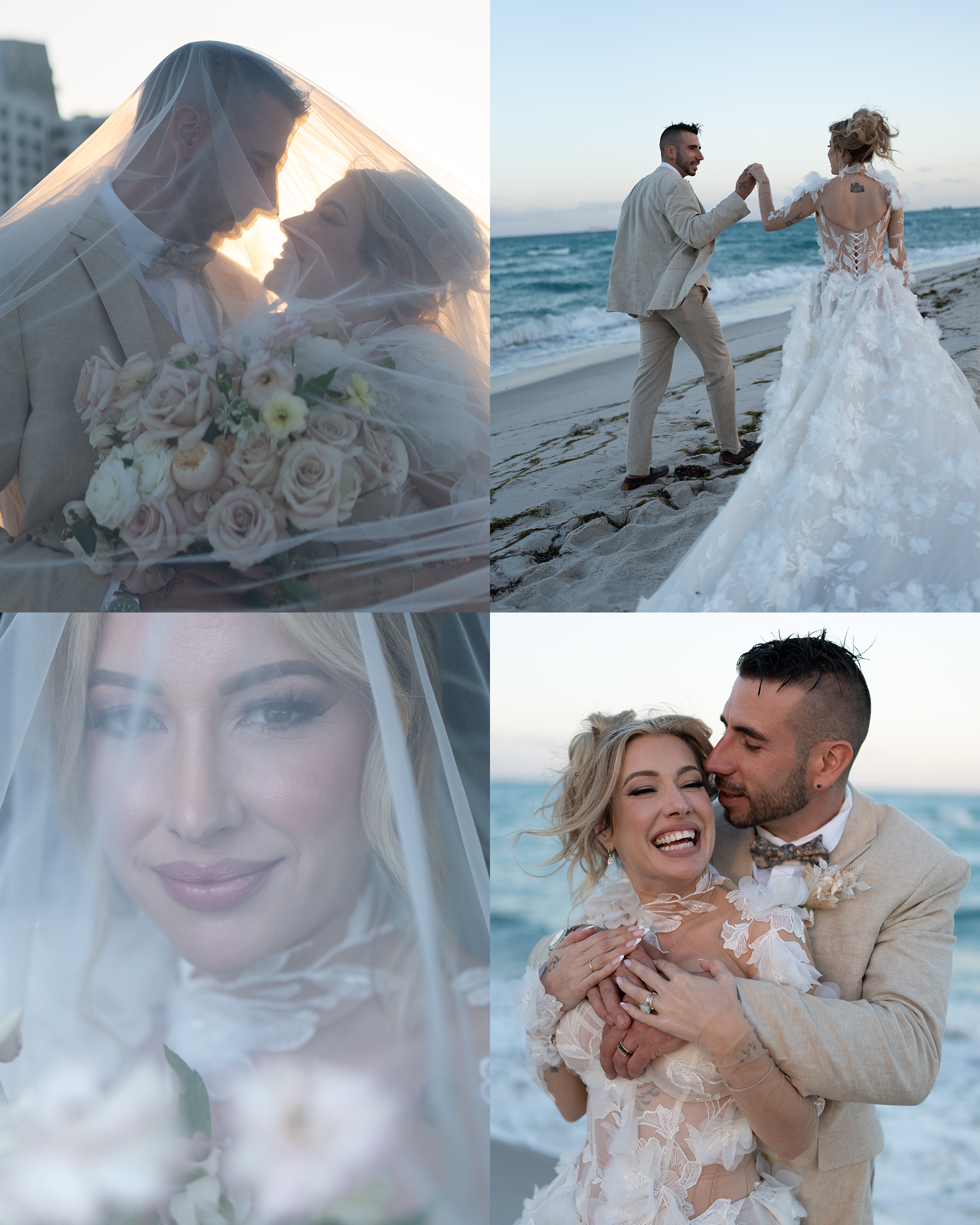 Romantic bride and groom portrait of Alicia and Josh in Florida - 9