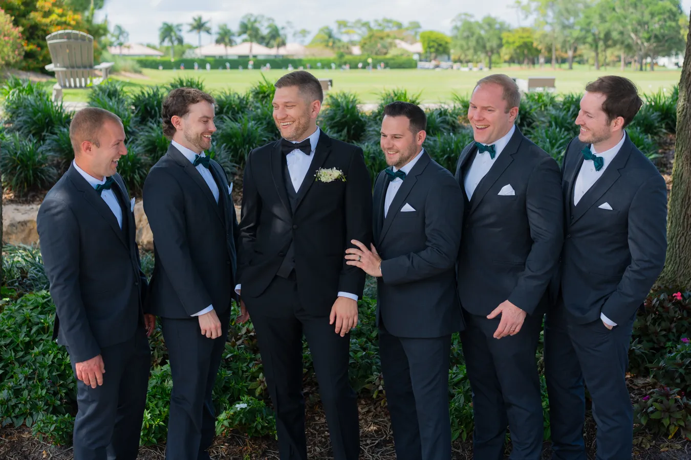 Formal groomsmen portrait at The Club at Quail Ridge