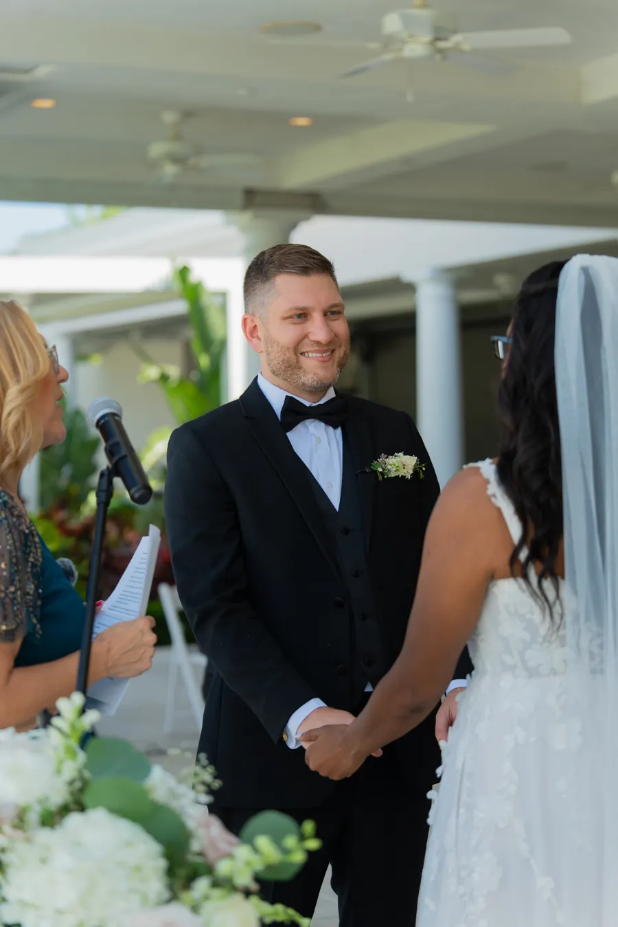Kevin waiting at the ceremony altar for Belinda