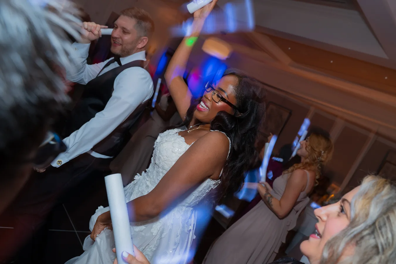 Dance floor celebration at Belinda and Kevin wedding reception