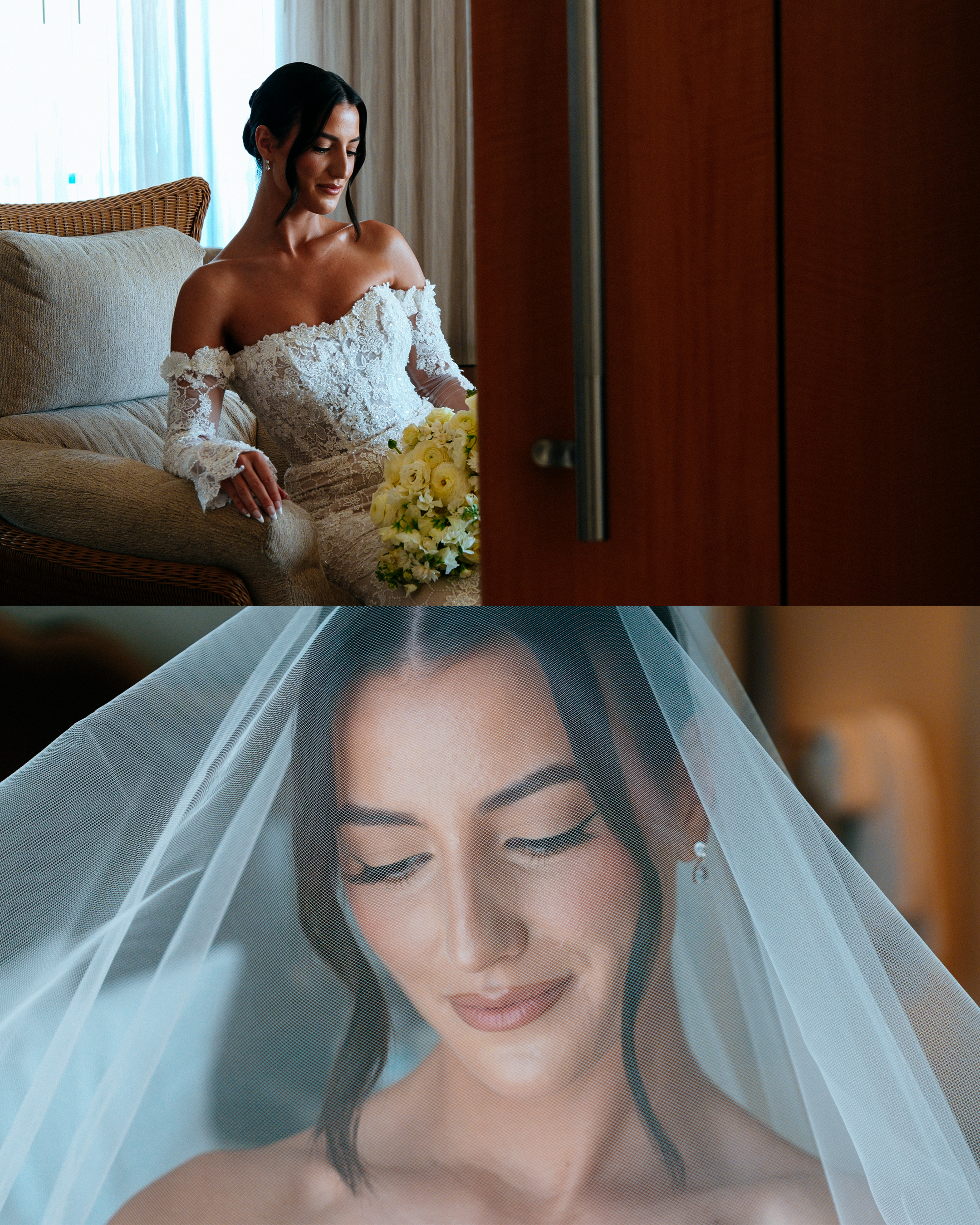 bride getting ready at Marriott Harbor image 1