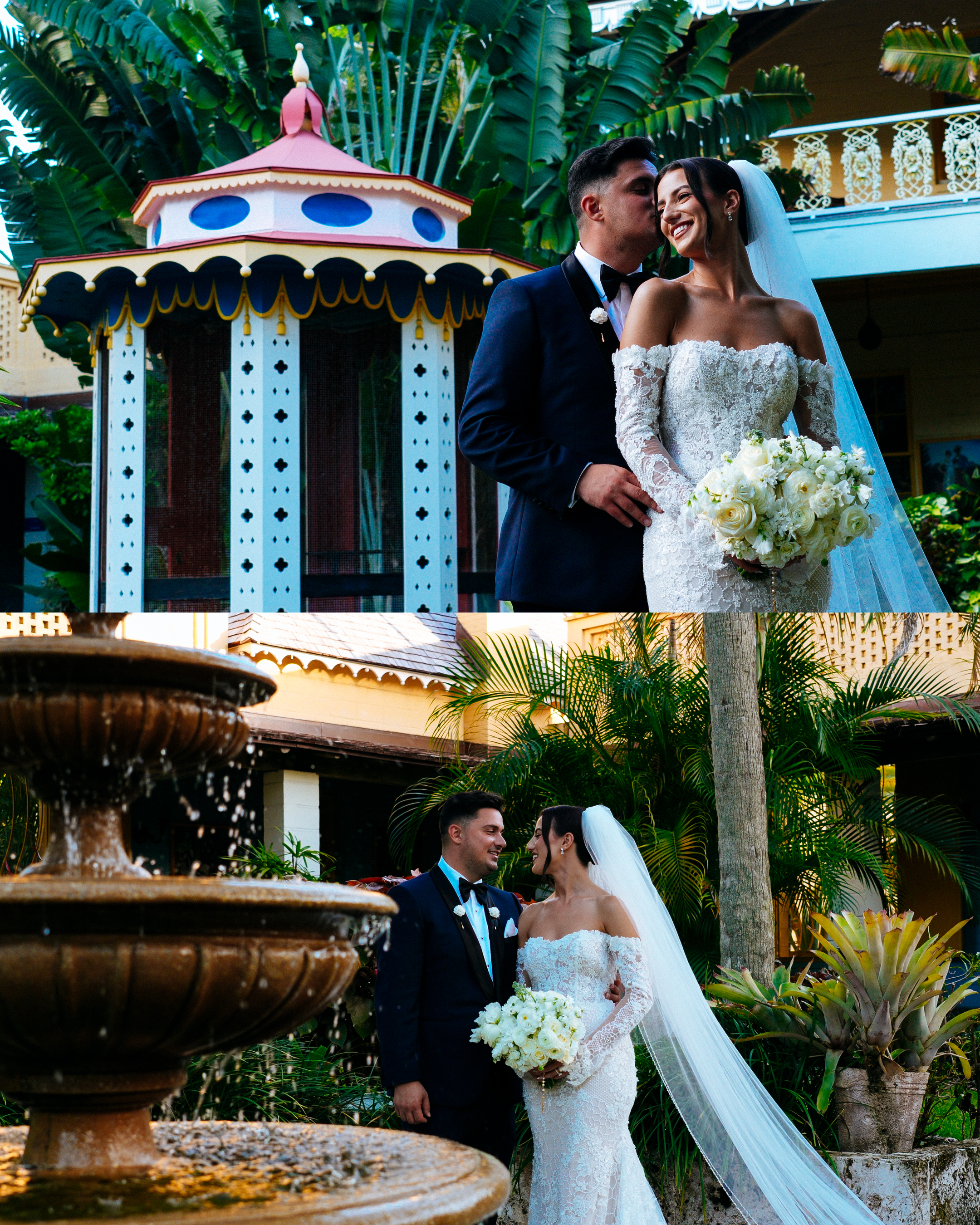 Bride and groom at Bonnet House in Fort Lauderdale image 2