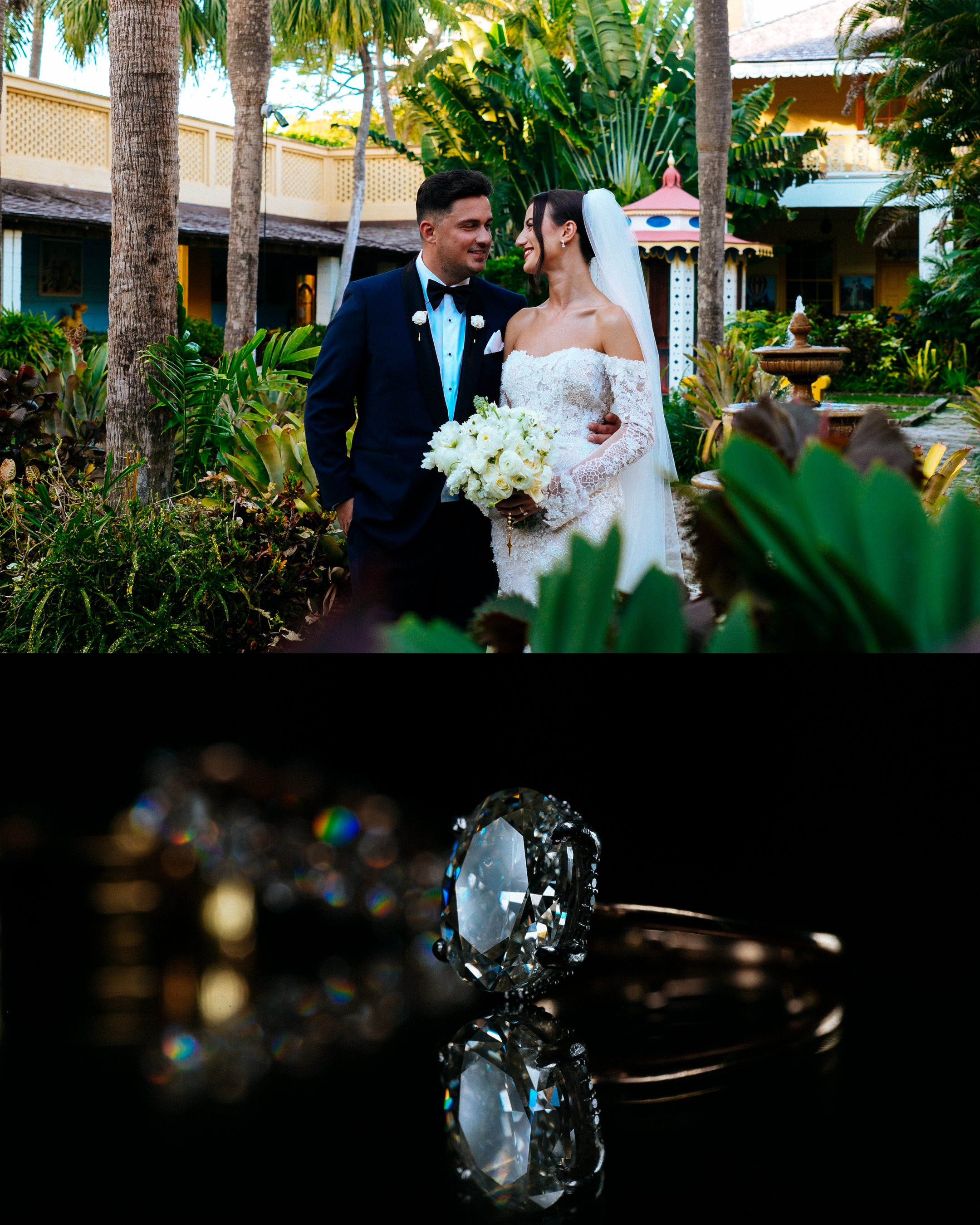 Bride and groom at Bonnet House in Fort Lauderdale image 1